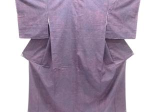 未使用品　花更紗模様織り出し本真綿結城紬着物